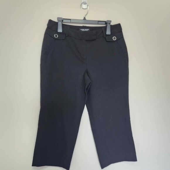 Larry Levine Black Capri Stretch Work Pants Women's 10 - Picture 1 of 5